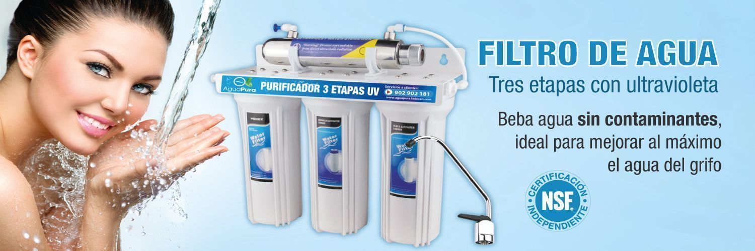Filtro de agua ultravioleta tres etapas