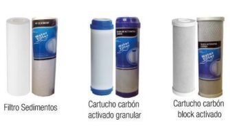 Filtros cartucho sedimentos, carbón activado y carbón block
